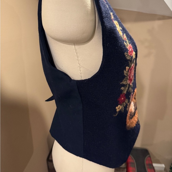 Vintage Fox and Floral Tapestry Vest - Picture 4 of 7